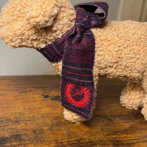PINK Victoria's Secret Beige Plush Dog with Dark Scarf - Picture 2 of 10